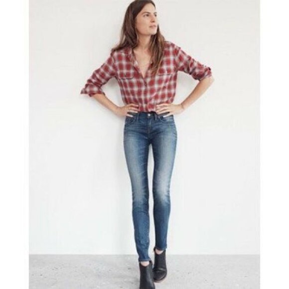 Madewell Skinny Skinny Jeans 9" Rise Medium Wash - Picture 4 of 11